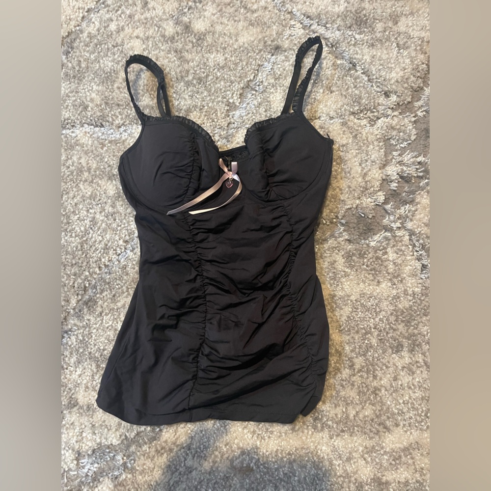Victoria's Secret Black Tank Top with Pink Accent